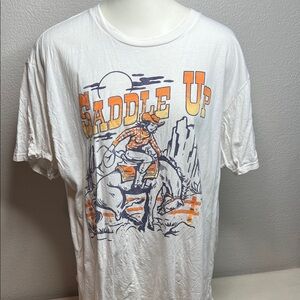 American Highway “Saddle Up” Cowboy Graphic Tee XL Western Rodeo Shirt